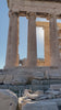 Upwards pan of the Parthenon in Athens during sunny day